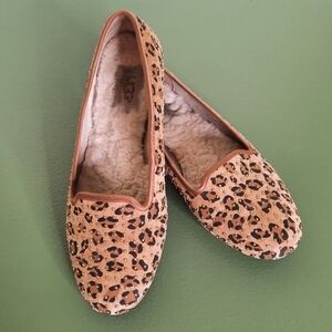 Ugg Leopard Print Alloway Suede Loafer Flats 6